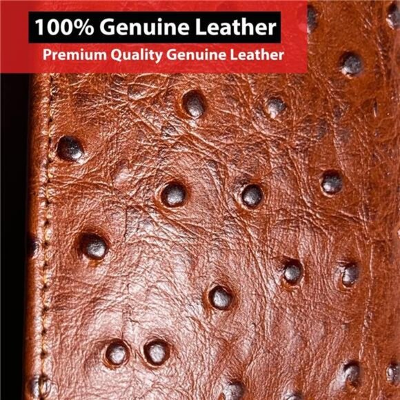 Motorcycle Chain Wallet for Men – 100% Natural Genuine Leather,Long Trifold RFID - Picture 4 of 8